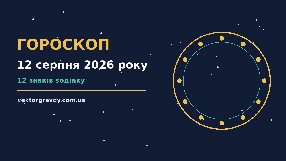 Гороскоп на 12 серпня 2026 року: справи й почуття цього дня для спокійних і точних рішень