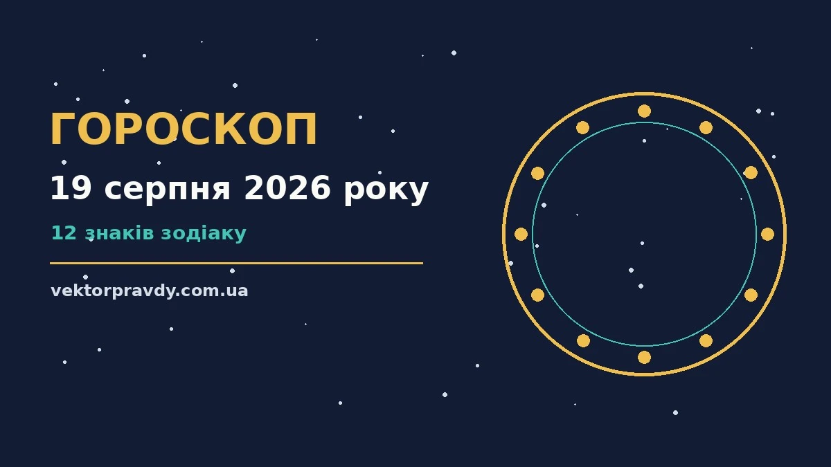 Гороскоп на 19 серпня 2026 року: справи й почуття цього дня для спокійних і точних рішень