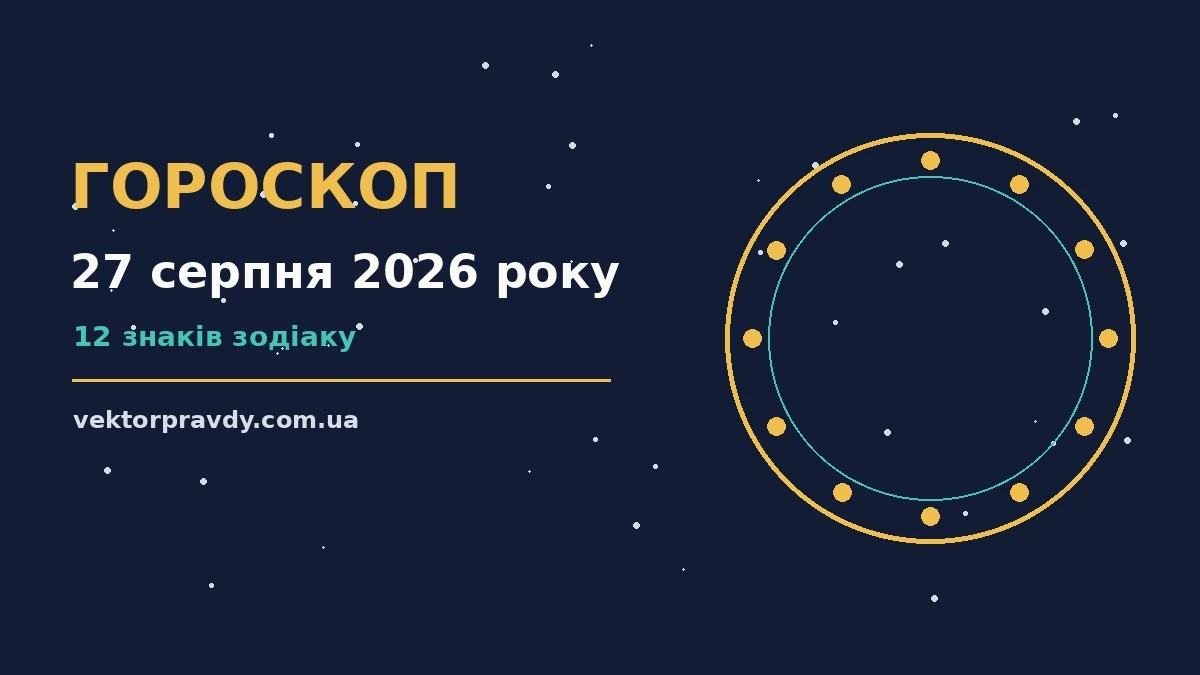 Гороскоп на 27 серпня 2026 року: справи й почуття цього дня для спокійних і точних рішень