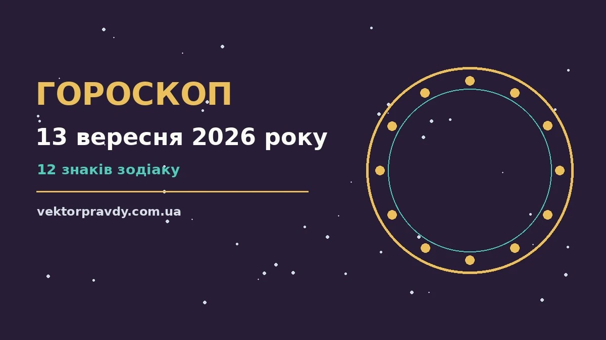 Гороскоп на 13 вересня 2026 року: справи й почуття цього дня для спокійних і точних рішень