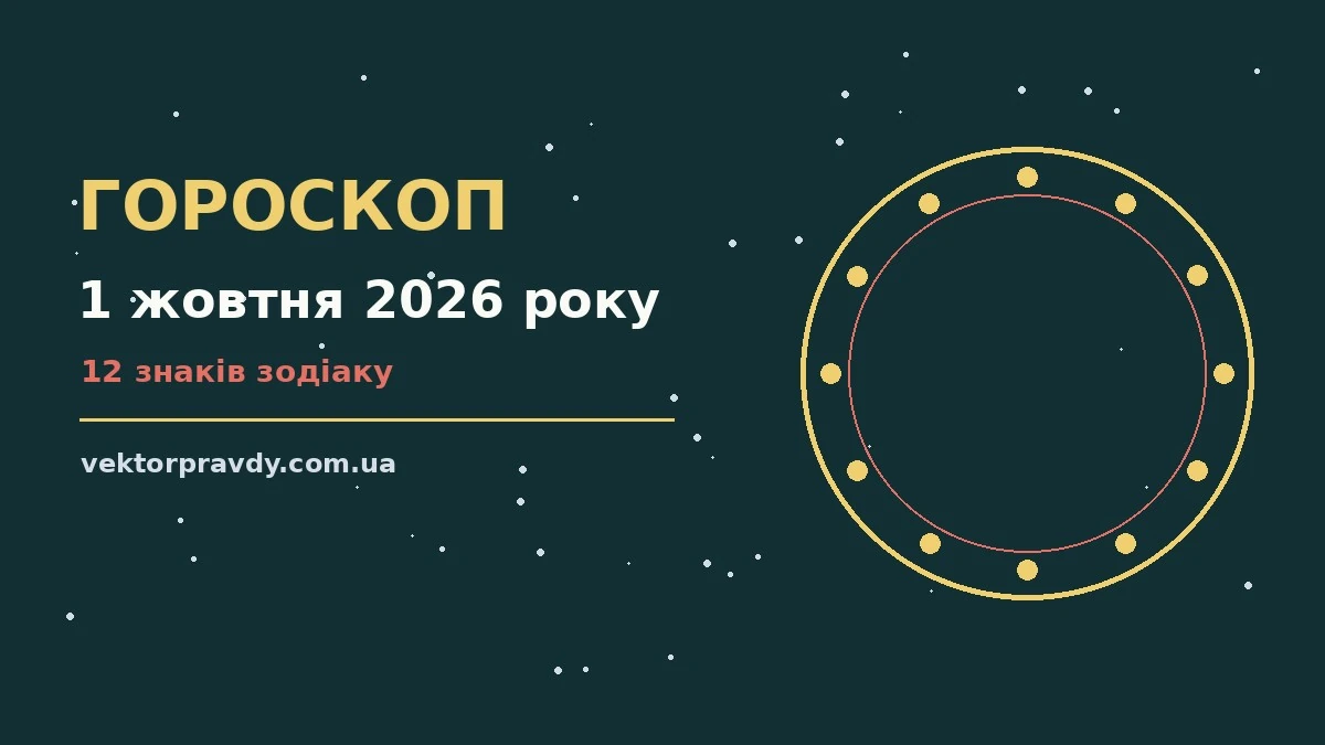 Гороскоп на 1 жовтня 2026 року: справи й почуття цього дня для спокійних і точних рішень