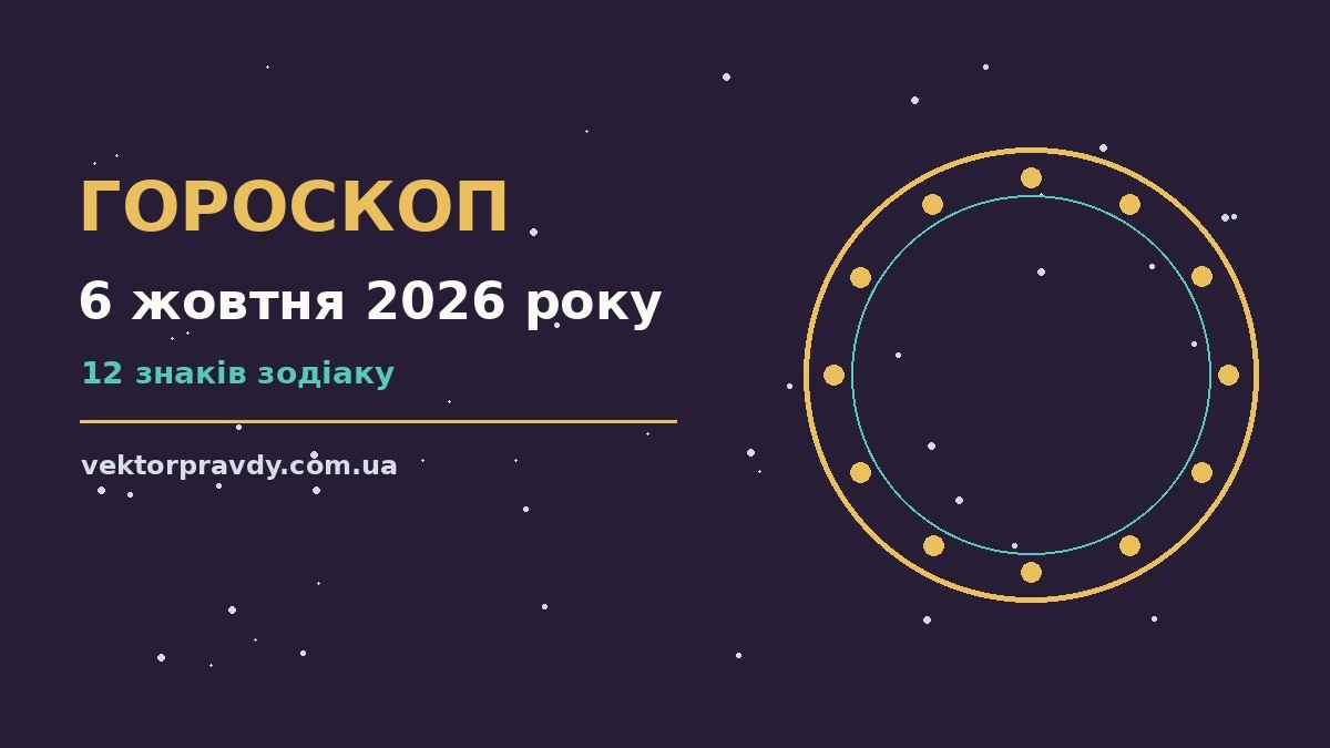 Гороскоп на 6 жовтня 2026 року: справи й почуття цього дня для спокійних і точних рішень